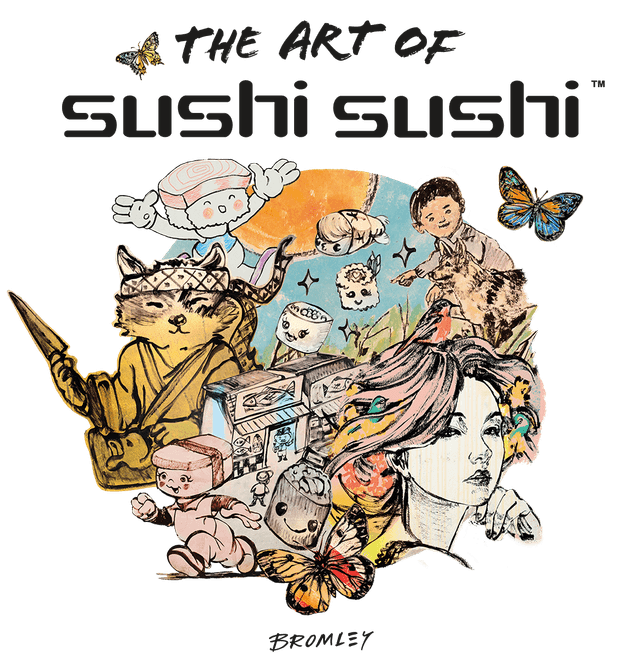 Image showing a composition of the different art used by Sushi Sushi